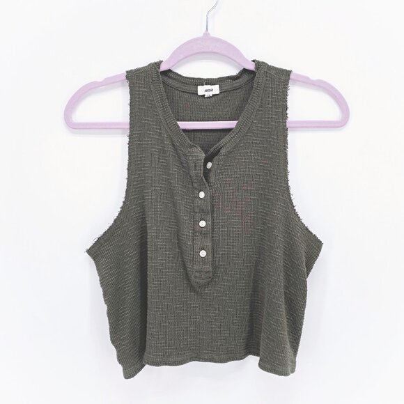 Aerie Sunspun Waffle Crop Tank Top - Picture 1 of 6